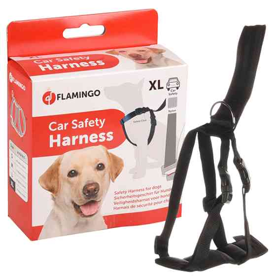 Flamingo Car Safety Harness ФЛАМІНГО СЕФТІ ХАРНЕСС шлея в автомобіль для собак Київ