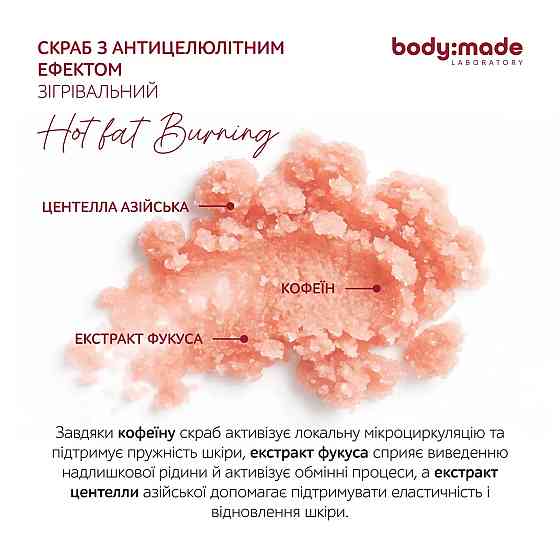 Скраб с антицеллюлитным эффектом согревающий BodyMade 300 г Киев