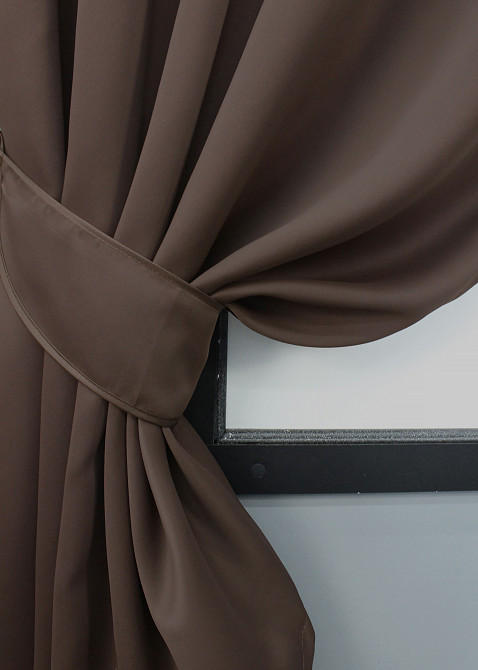 Комплект готовых штор VR-Textil Bagema Rvs № 1243ш Коричневый 130х170 см 2 шт (35-0231) Киев - изображение 4