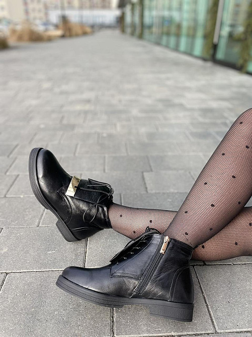 Olli Черевики жіночі OLLI чорні натуральна шкіра зимові высота 10см размер 39 (3256) Коломия - фото 7