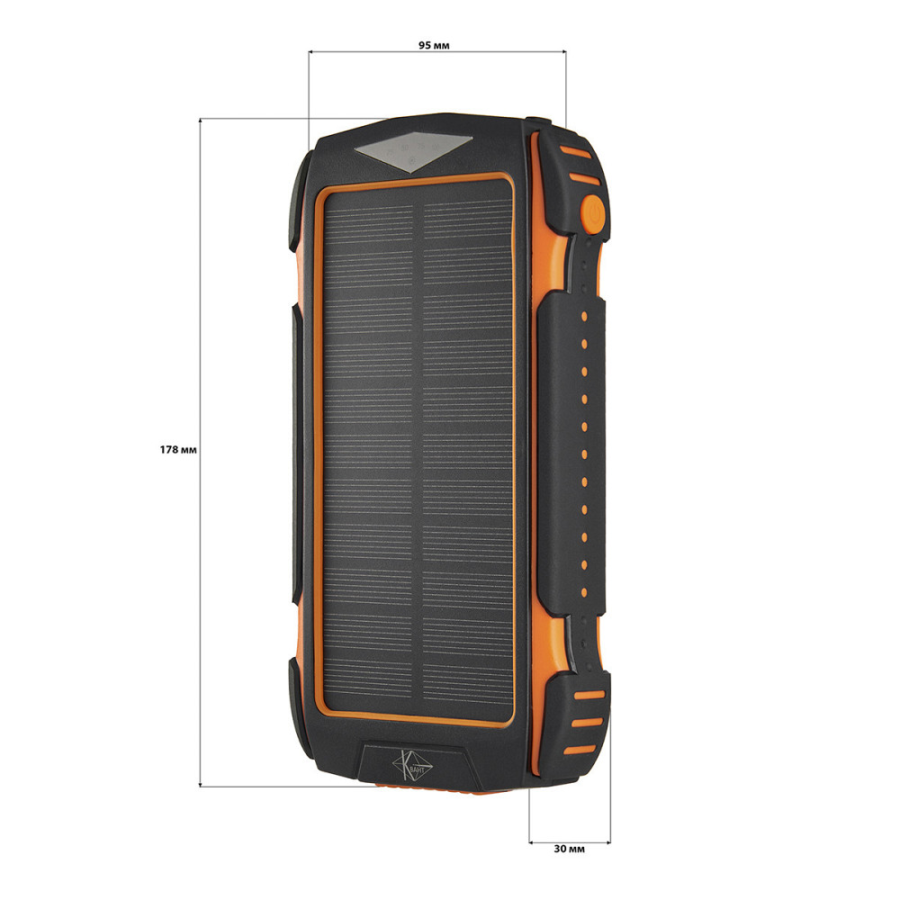УМБ PowerBank с солнечной панелью, повербанк КВАНТ WSC27 20000mAh Киев - изображение 4