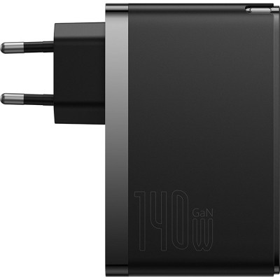 Зарядний пристрій Baseus 2xUSB-C 140W + 1xUSB GaN + cable USB-C to USB-C black (CCGP100201) Вінниця - фото 7