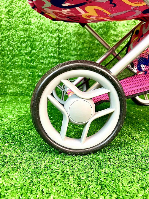 Коляска для ляльки Melogo металева з люлькою-перенескою кошиком Малинова (9369/82100) Чернігів - фото 5