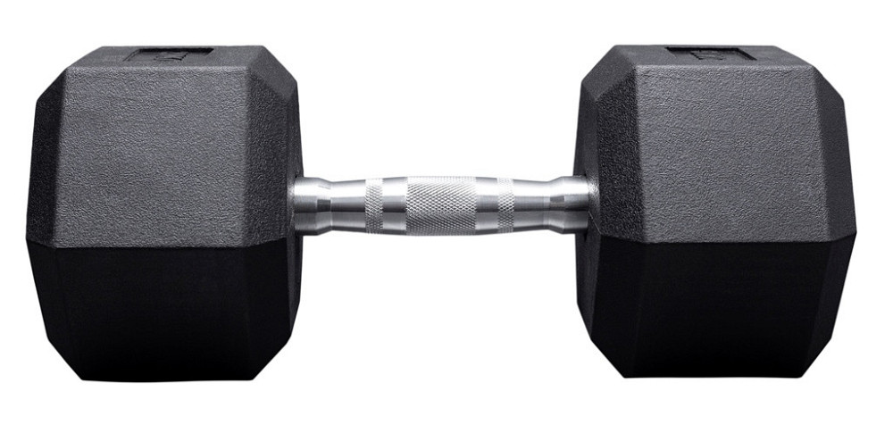 Гексагональна гантель гумова професійна для залу та домашніх силових вправ VNK PRO 35 кг (1 шт.) Київ - фото 6