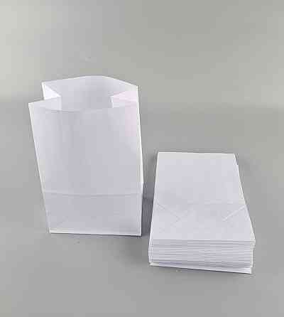 Пакет паперовий 24*15*9см з дном білий 25 шт Харків