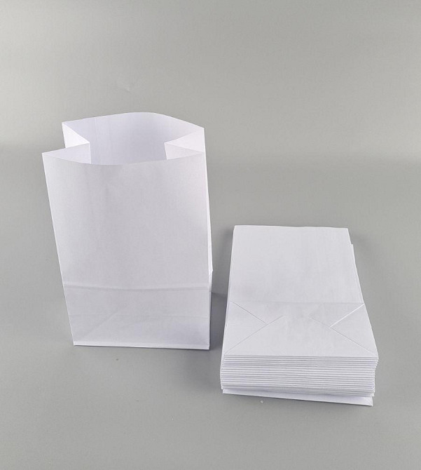 Пакет паперовий 24*15*9см з дном білий 25 шт Харків - фото 3