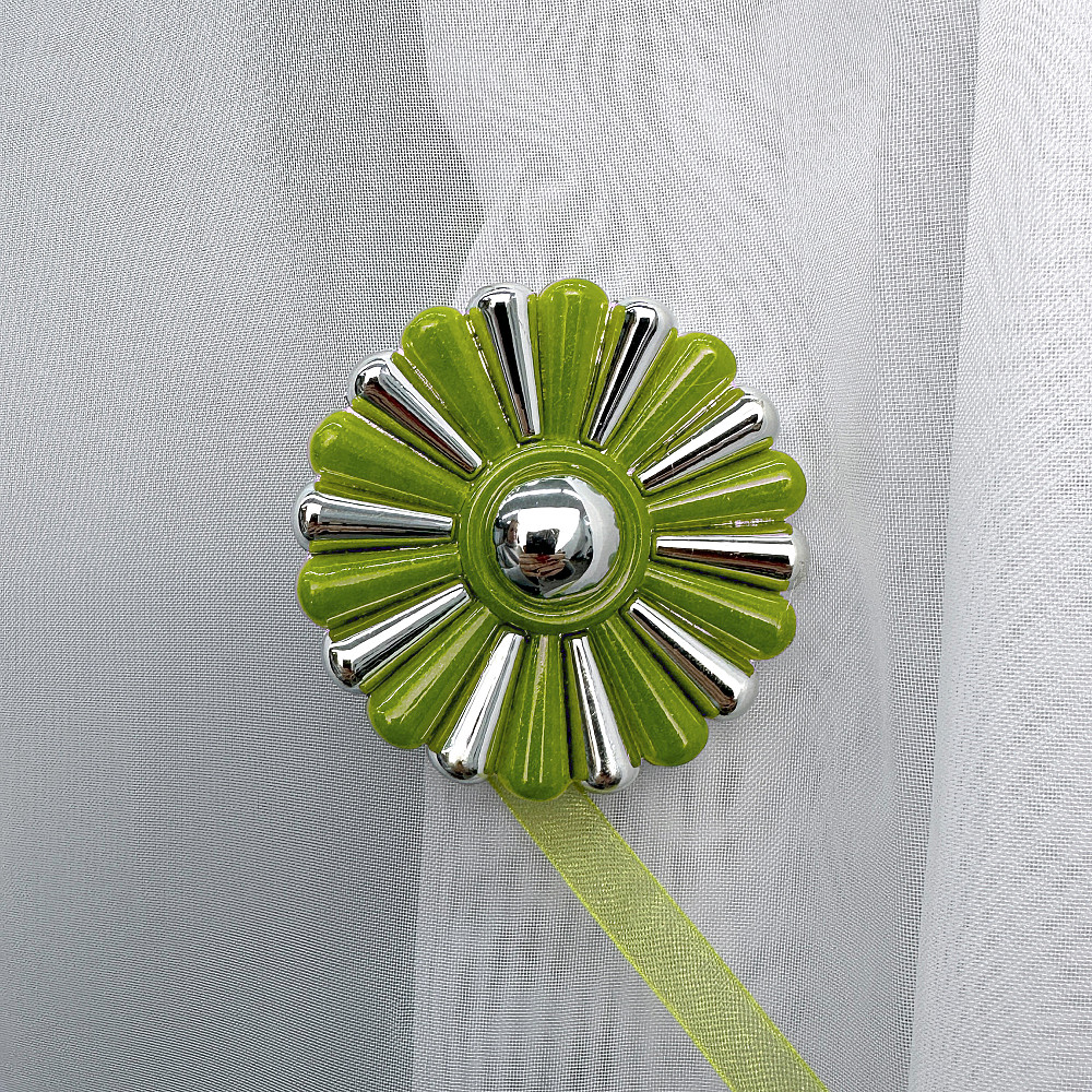 Магниты для штор и гардин Хризантема набор 2 шт Оливковый с серебристым (81-300) Киев - изображение 2