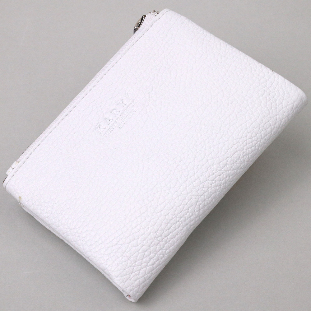 Компактный кошелек с монетницей на молнии из натуральной кожи KARYA 21383 Белый Киев - изображение 2