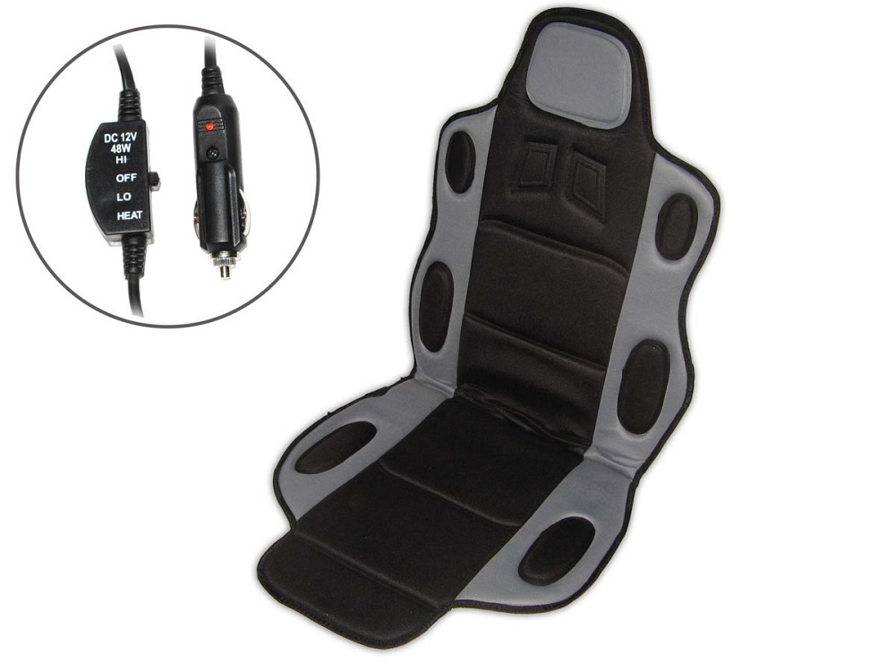 Накидка на сидіння з підігрівом 19002 GY/BK висока сер+чорн. Вінниця - фото 1