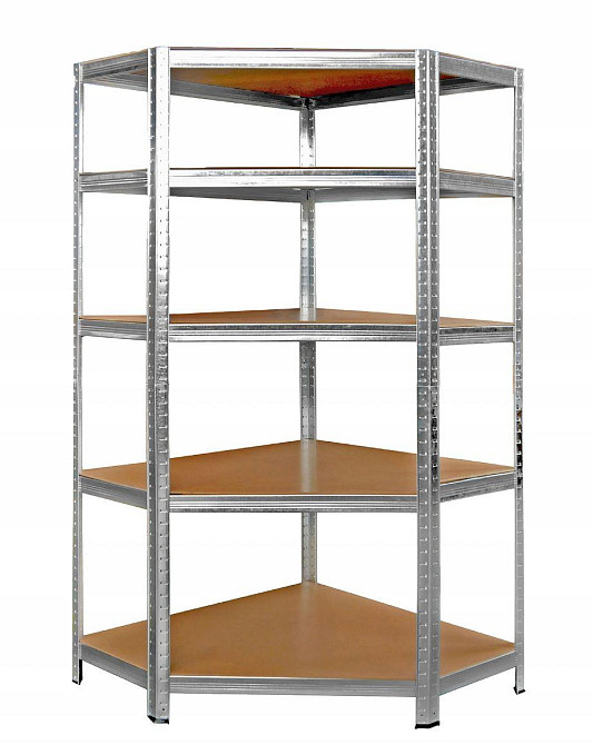 Металлический угловой стеллаж 180x30x90 5 полок (серый) Киев - изображение 6