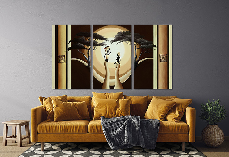 Модульная картина в гостиную / спальню   Африканський колорит    ART-270_3A 70х130 см Киев - изображение 2