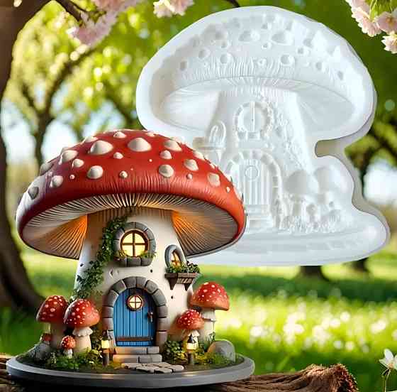 Молд силіконовий Мухомор 10 на 9 см сірий Київ