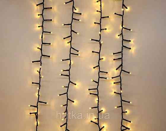 Гірлянда Новорічна світлодіодна «Феєрверк» VALESO багаторежимна, 200 LED, 2.3 м, тепле світло, зелений дріт Київ