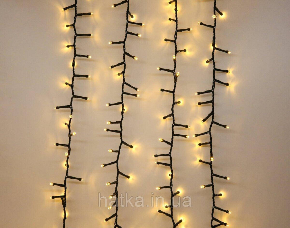 Гірлянда Новорічна світлодіодна «Феєрверк» VALESO багаторежимна, 200 LED, 2.3 м, тепле світло, зелений дріт Київ - фото 2