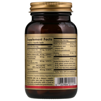 Витаминно-минеральный комплекс Solgar Вітаміни B-комплекс, B-Complex "50", 100 гелевих капсул (SOL-01121) Винница - изображение 5
