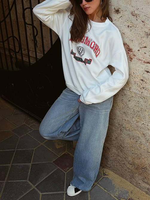 Жіночий теплий стильний оверсайз світшот трьохнитка на флісі Одеса - фото 5