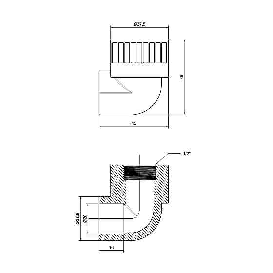 Куточок PPR Thermo Alliance 20х1/2" ВР Київ