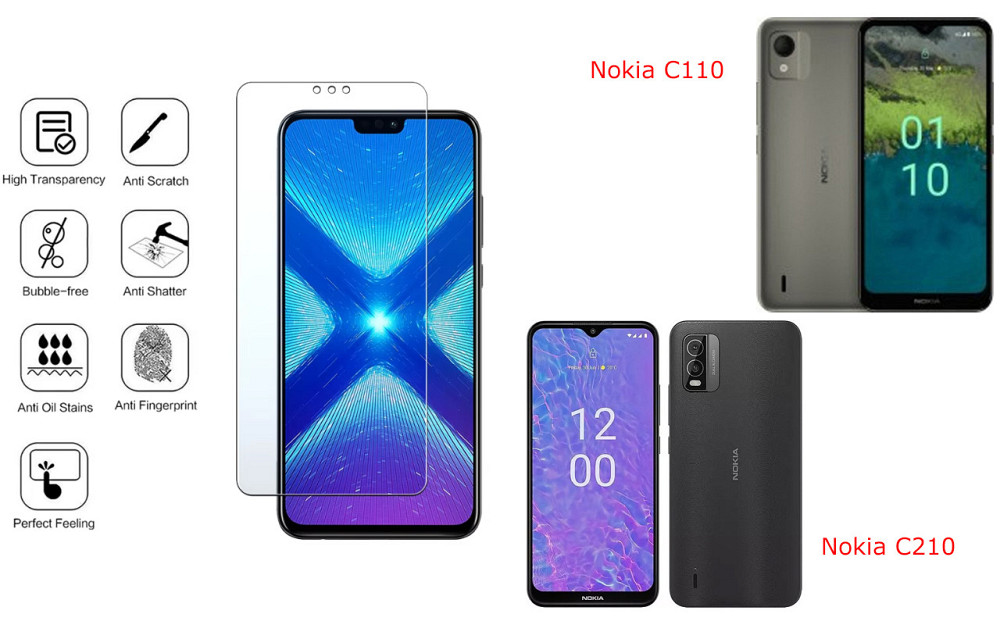 Защитное стекло NeoGlass для Nokia C110, Nokia C210 – ультрапрозрачное и устойчивое Киев - изображение 4