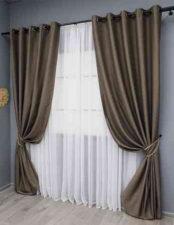 Комплект штор на люверсах VR-Textil Midnight № 1673ш 150х270 см 2 шт Какао (37-0221) Киев
