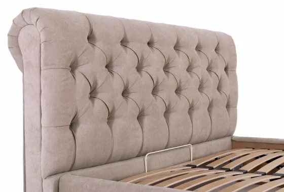 Кровать London Comfort 140 х 190 см Мисти Mocco С подъемным механизмом и нишей для белья Мокко Киев