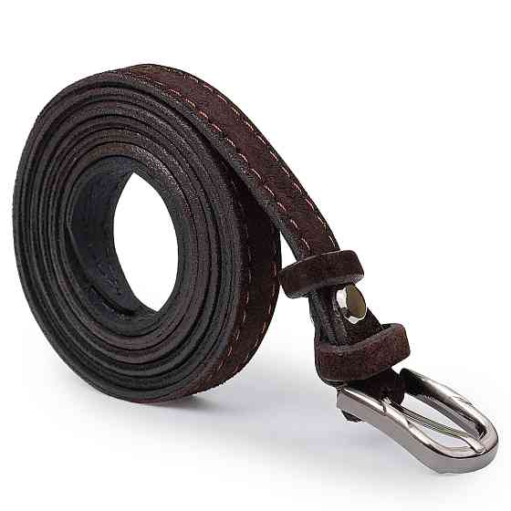 Замшевый элегантный женский ремень Vintage 20757 Темно-коричневый Киев