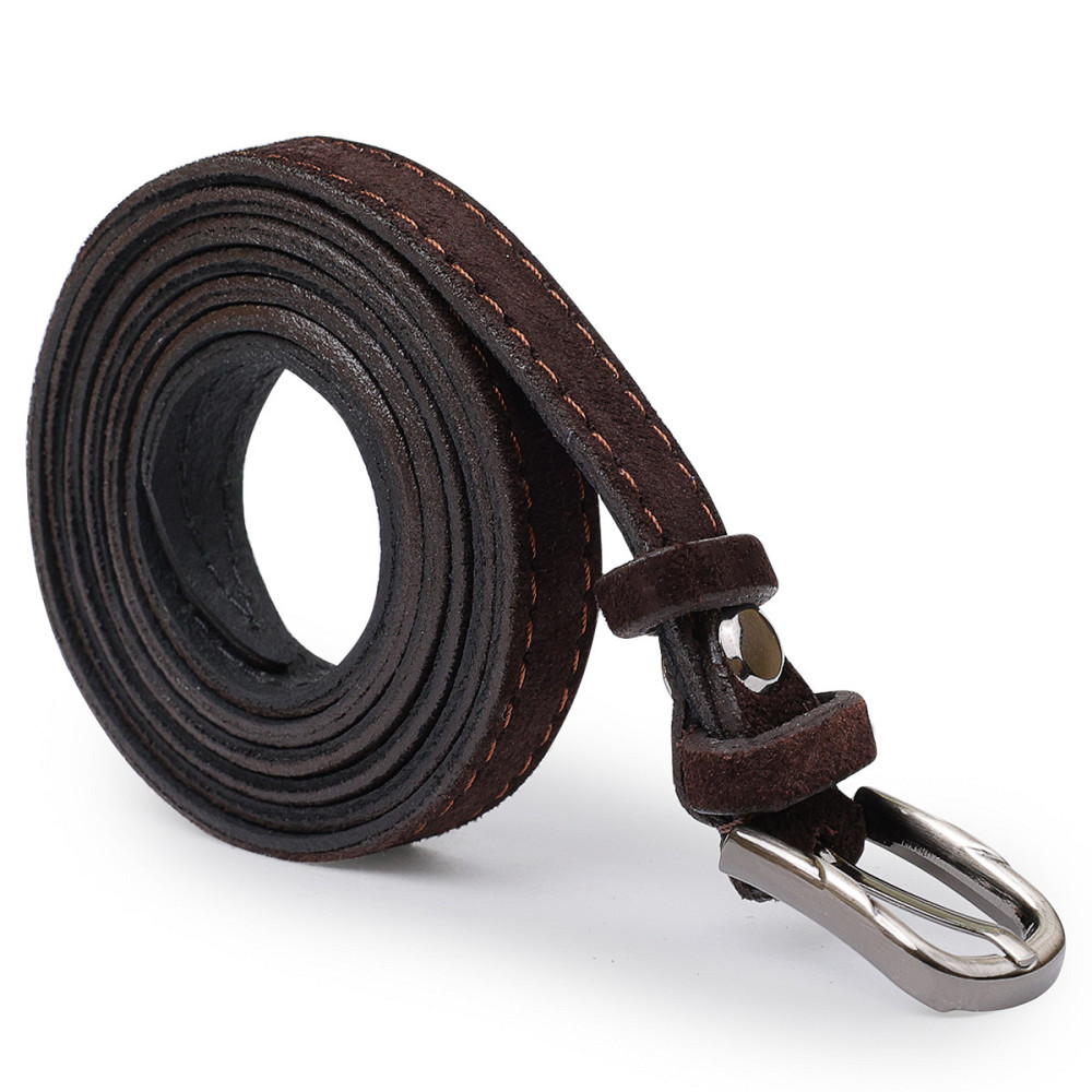 Замшевый элегантный женский ремень Vintage 20757 Темно-коричневый Киев - изображение 2