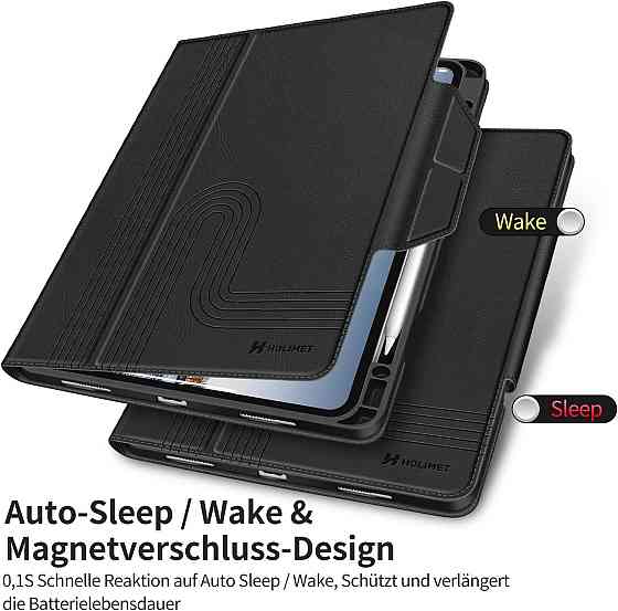 Фирменный защитный чехол HOLIMET для Apple iPad Pro 12.9 2022/2021/2020/2018 (6th/5th/4th/3rd Generation) Black Днепр