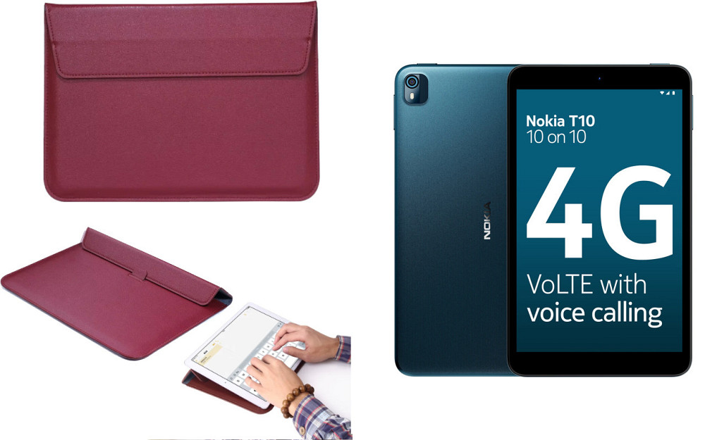 Чохол-конверт VitoCase для Nokia Tab T10, з функцією підставки для планшета Бордовий Київ - фото 1