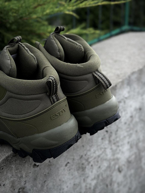 Военные тактические демисезонные ботинки олива, мужская износостойкая обувь весна-осень, прошитые, дышащие Львов - изображение 6