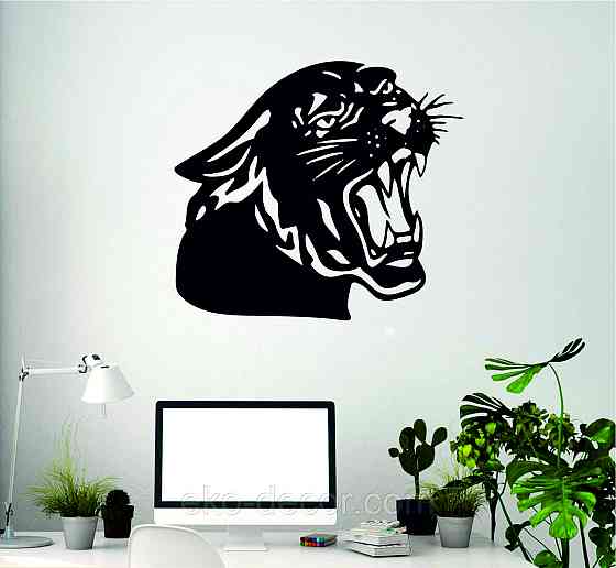 Декоративне настінне Панно «Пантера», Декор на стіну 90*80 см, Чорний Київ