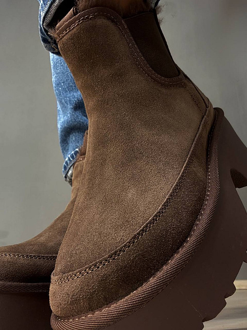 Ботинки женские Hengji 002-7 замшевые на меху высокие коричневые, 39, 24,5 см Киев - изображение 15