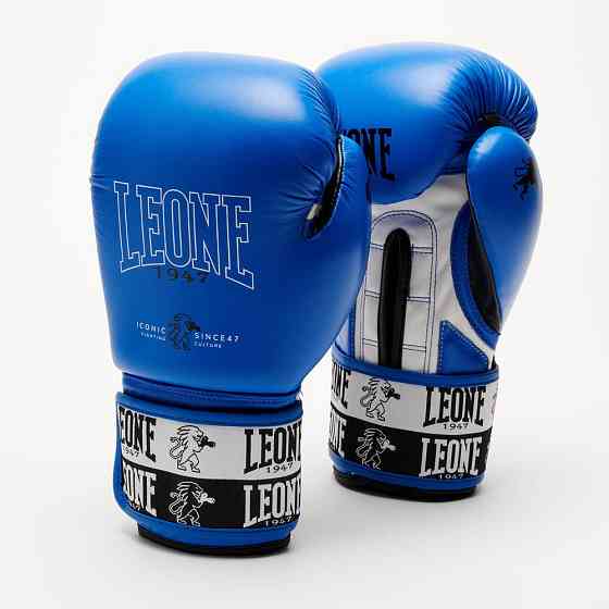 Боксерські рукавиці Leone GN208 ICONIC Blue 10 унцій (бинти 4 м. в комплекті) Кам'янське