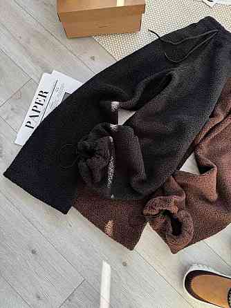 Жіночі прогулянкові теплі штани букле на флісі Чорний Одеса