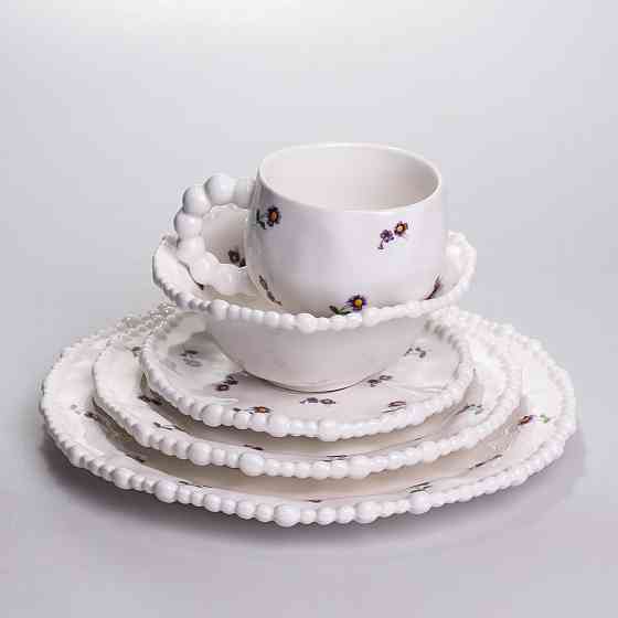 Столовий набір посуду тарілок і чашок 32 предмети на 6 персон Pearl порцеляновий YY78-4A Коломыя