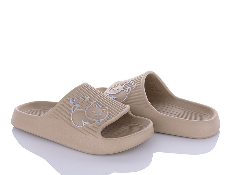 Жіночі шльопанці пінка foam Котик бежевий Одеса - фото 6