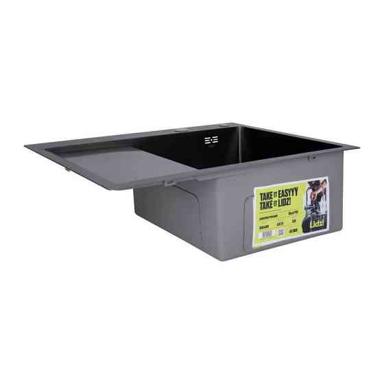 Мойка для кухни с нержавеющей стали интегрированная Lidz Handmade H6350BL Brushed Black PVD (3/1 мм) черная Киев