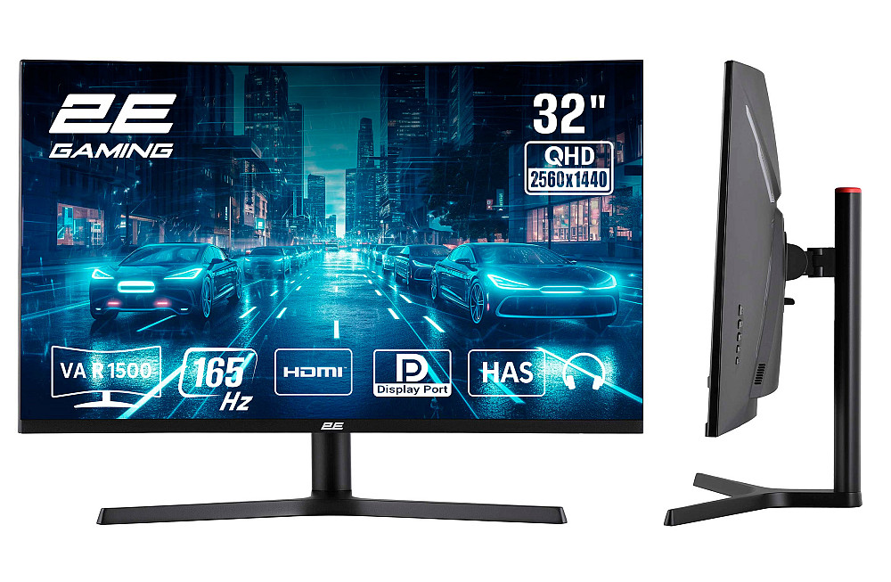 Монітор 2E GAMING 31.5" G3223B 2xHDMI, DP, VA, 2560x1440, 165Hz, 1ms, CURVED, FreeSync, HAS Київ - фото 2