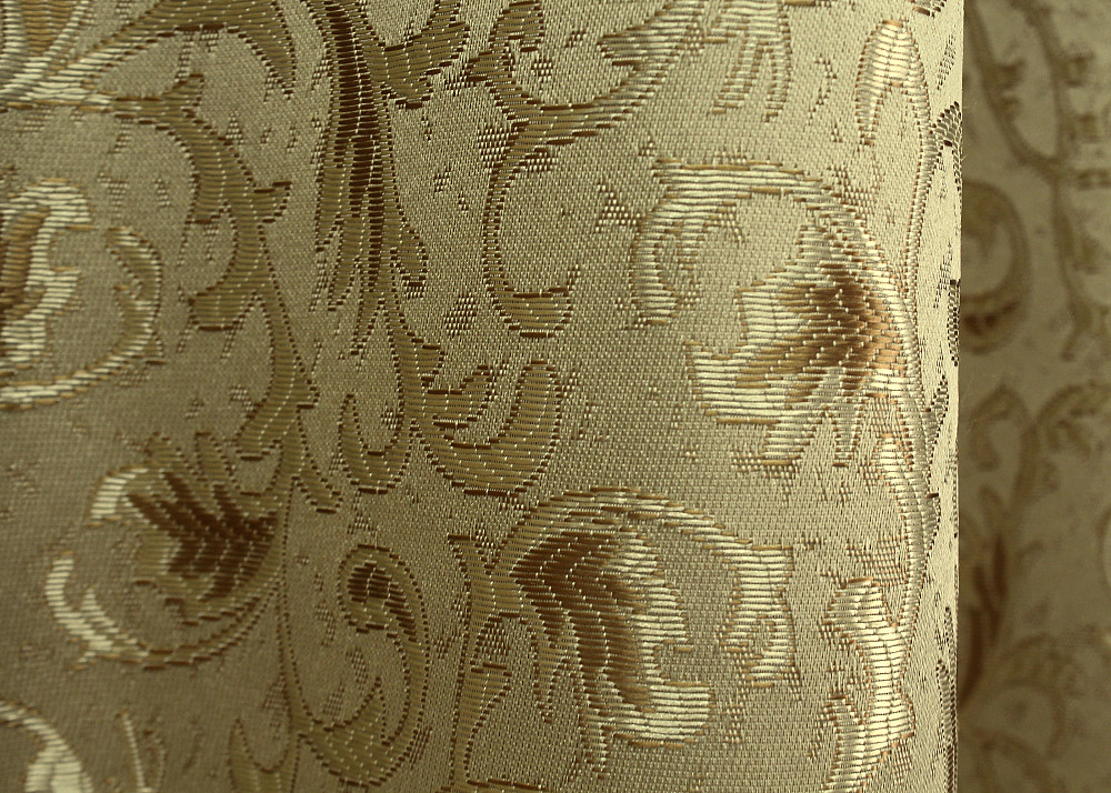 Комплект готовых штор VR-Textil Жаккард № 1588ш Золотистый 140х270 см 2 шт (33-0455) Киев - изображение 7
