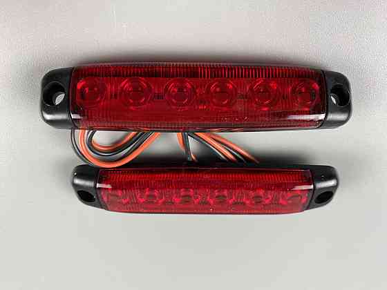 Ліхтар LED габаритний світлодіодний 24V IP67 6 led діодів SMD червоний , оптична лінза + кріплення для авто Мукачево