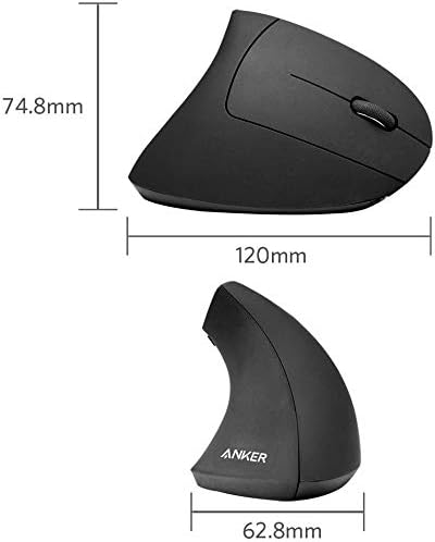 Беспроводная вертикальная мышь Anker A7852 2.4 ГГц, USB, 800/1200/1600 DPI, 5 кнопок, черная Киев - изображение 4
