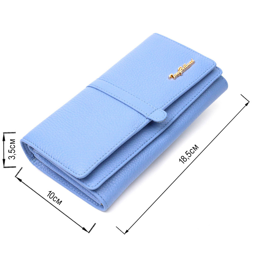 Красивый женский кошелек с большим количеством отделений из натуральной кожи Tony Bellucci 21962 Голубой Киев - изображение 3