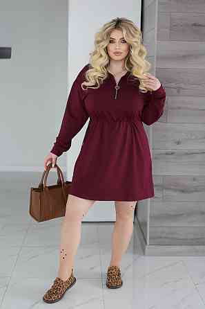 Трикотажное платье оверсайз на кулиске 