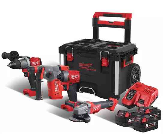 Набор инструментов аккумуляторных MILWAUKEE, M18FPP4B-503P (зарядное устройство М12-18 FC, 3 аккумулятора M18 B5 5Ач, дрель-шуруповое Одесса