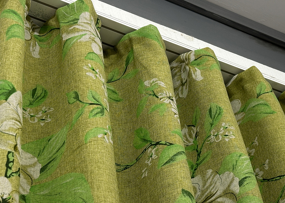 Комплект готових штор VR-Textil Льон з квітковим принтом "Прованс" № 1726ш Оливковий 100х270 см 2 шт (31-902) Київ - фото 4