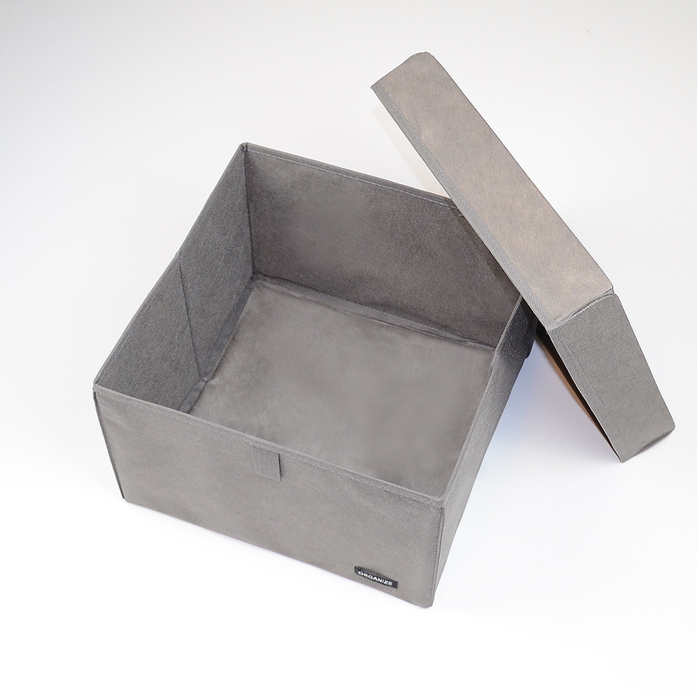 Короб для зберігання речей із кришкою 30х30х20см (Сірий) Суми - фото 3