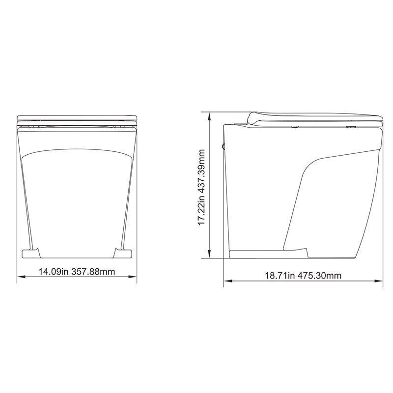 Електричний морський туалет SEAFLO SFMTE1-05 (12V) з мацератором та м'яким закриттям кришки Київ - фото 7