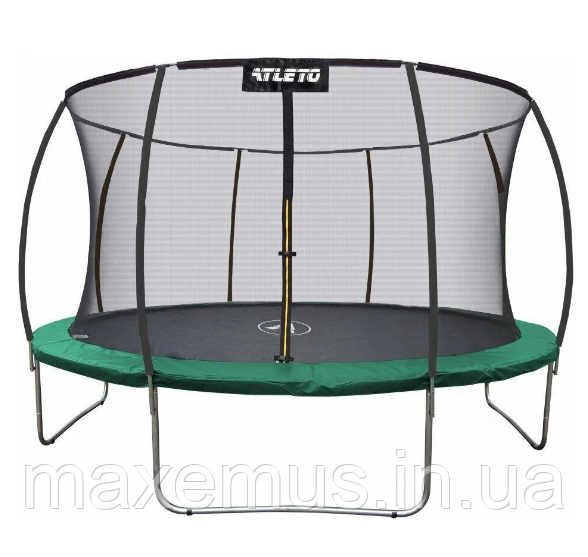 1 Батут детский с внутренней защитной сеткой 252 см батут атлето с лестницей для детей и взрослых зеленый Мостиська - фото 1