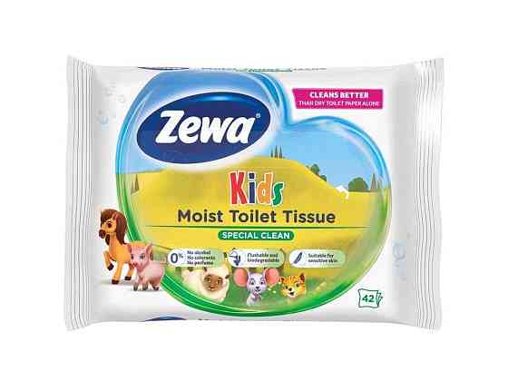 Туалетний папір вологий 42шт Kids ТМ ZEWA Solmir Київ