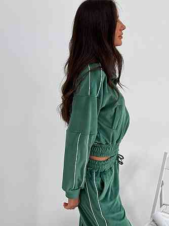 Велюровый костюм с лампасами Зелёный 42/46 Харьков