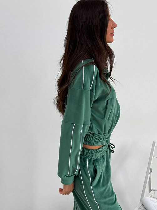 Велюровый костюм с лампасами Зелёный 42/46 Харьков - изображение 5